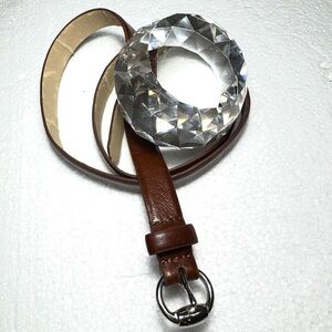 Banana Republic Brown Belt with Silver Buckle Genuine Leather